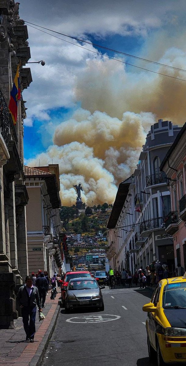 jcarreraandrade's tweet image. Qué fuerte imagen. Qué tristeza. Quito abandonada. @BomberosQuito bañados en corrupción. Alcalde @MunicipioQuito inexistente. Concejales en cómplice silencio no fiscalizan. La Virgen se quema y nadie explica nada. Estamos asados. No fritos. Y no quieren que diga nada. Qué pena.