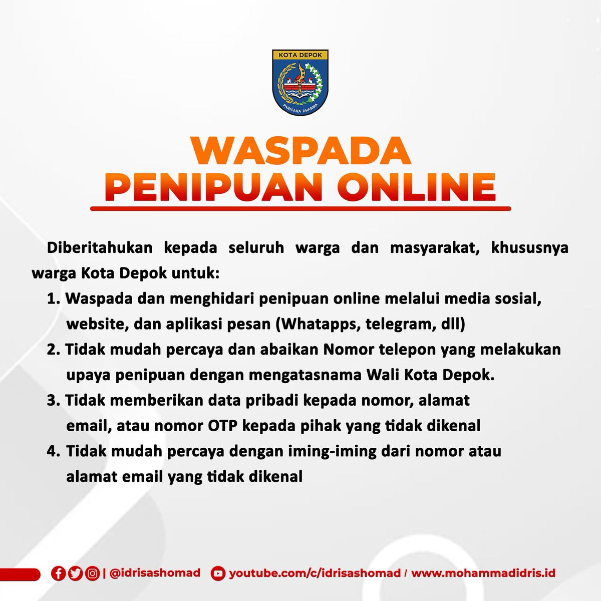 Idris Soal Namanya Dicatut Penipu: Hoax, Saya Tidak Punya Akun Facebook Itu dlvr.it/TD93D2