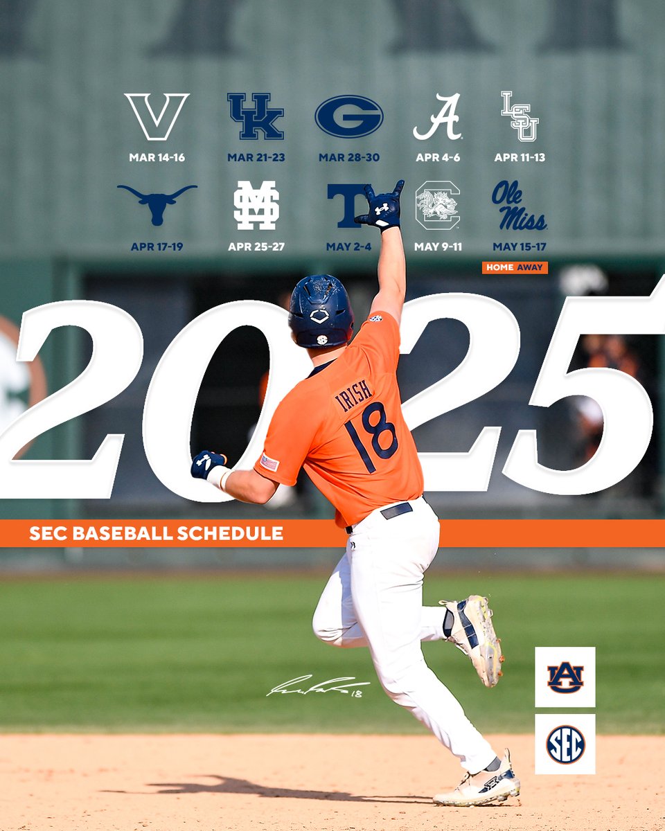 Auburn Baseball (@auburnbaseball) on Twitter photo The '25 <a href="/SEC/">Southeastern Conference</a> slate can't get here soon enough!
๐ฐ ยป auburntige.rs/3BbaSGp
#WarEagle The '25 <a href="/SEC/">Southeastern Conference</a> slate can't get here soon enough!
๐ฐ ยป auburntige.rs/3BbaSGp
#WarEagle