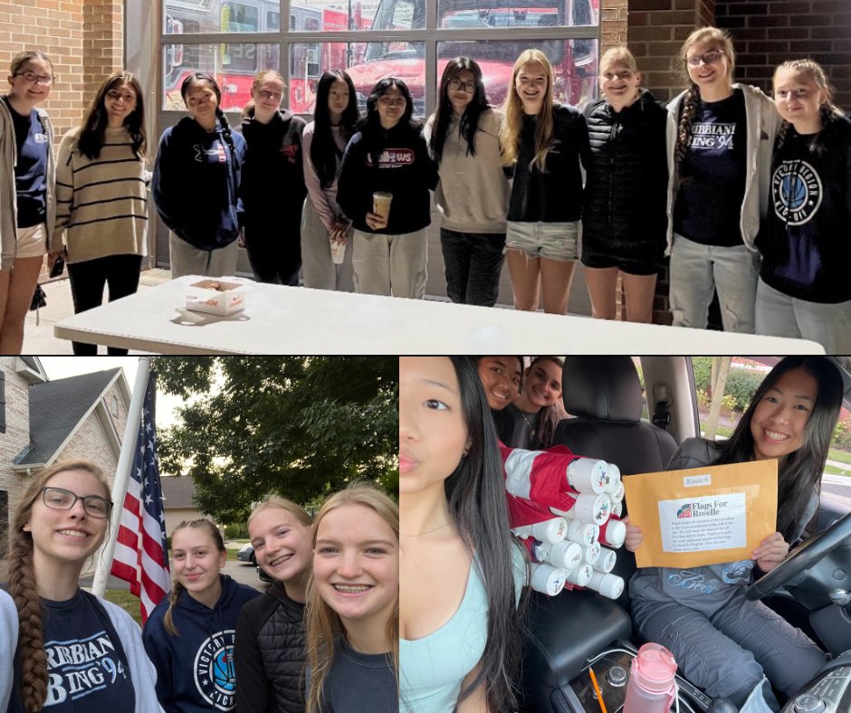 LPHSEF's tweet photo. Thank you to our amazing Foundation student volunteers! They helped with flag installation yesterday for #FlagsForRoselle! Great job supporting the community and showcasing what @LPLancers is all about it! #WeAreLakePark https://t.co/DIPW8XAZ95