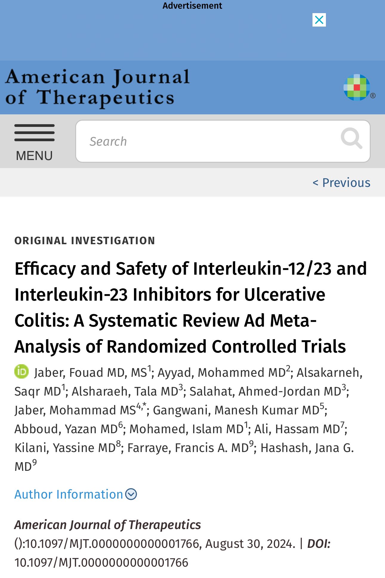 Fouad Jaber, MD, MS on X: &ldquo;🚨New Publication 🚨 Efficacy and 