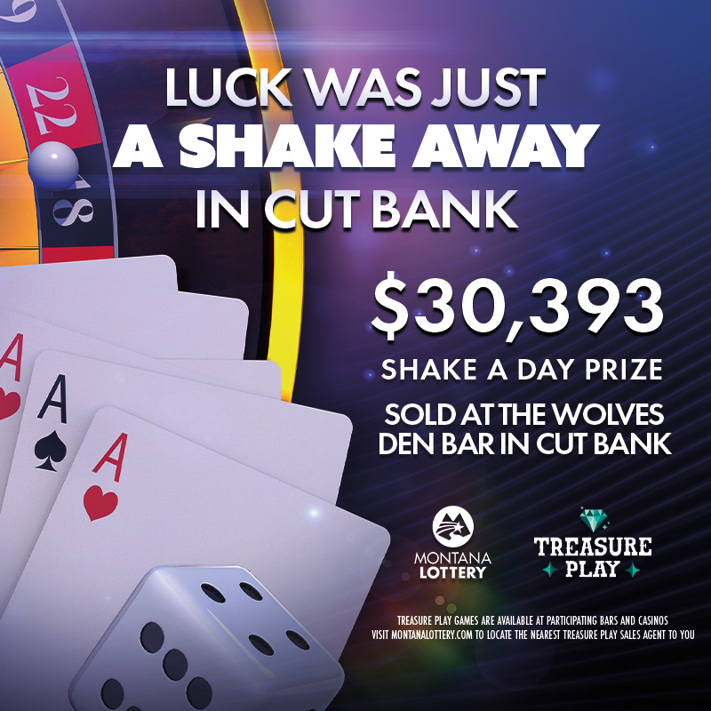 montanalottery's tweet photo. Dreams do come true!✨Someone in Cut Bank just lucked out with a $30,393 Shake A Day prize. Could you be next? Play today!🍀 #TreasurePlay #TreasureState #BigWin https://t.co/fRkDWLQGyZ
