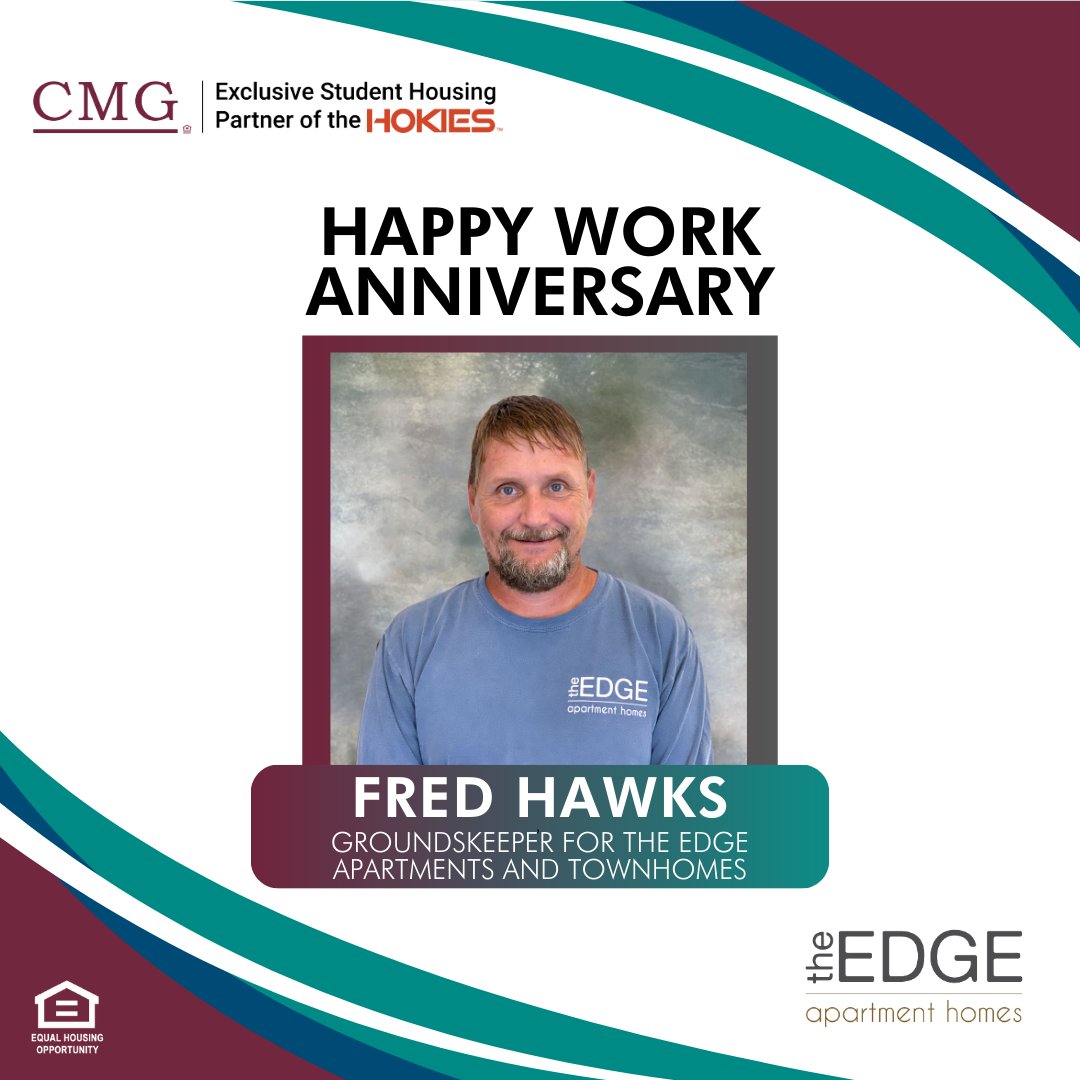 cmgleasing's tweet photo. 🎉 Happy work anniversary to Fred Haws, Groundskeeper for The Edge Apartments, and Trisha Haldiman, Creative Design Manager for CMG Leasing and SAS Builders!

#cmgleasing #sasbuilders #workanniversary https://t.co/f1OYAuh64o