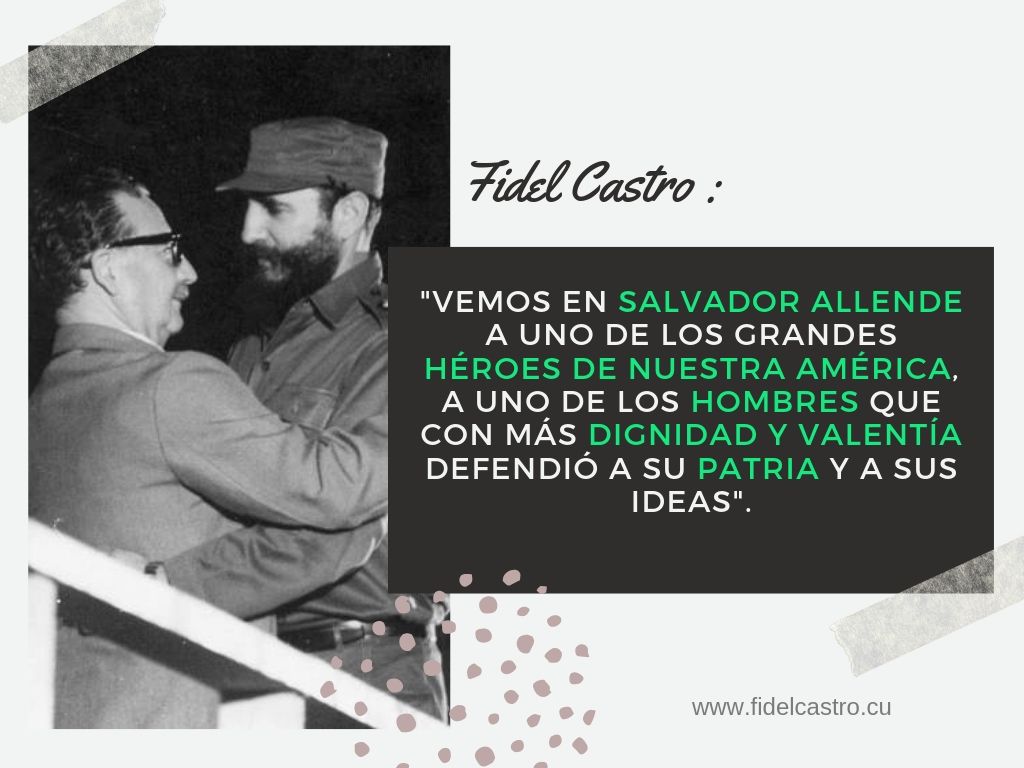 #FidelEterno: "Vemos en Salvador Allende a uno de los grandes héroes de nuestra América, a uno de los hombres que con más dignidad y valentía defendió a su patria y a sus ideas". #CiegoDeÁvila #Cuba <a href="/IzquierdaUnida/">Izquierda Unida🔻🇵🇸</a> <a href="/DeZurdaTeam_/">DeZurdaTeam 📳</a> <a href="/CubaMINREX/">Cancillería de Cuba</a> <a href="/CubaMined/">MINED</a> #LatirAvileño