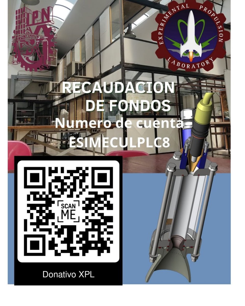 Experimental Propulsion Laboratory del #IPN, estamos embarcados en un proyecto ambicioso y emocionante: el desarrollo de un cohete de tres etapas capaz de alcanzar la órbita baja terrestre

¡Únete a nosotros!
Referencia :ESIMECULPLC8
Gracias por tu apoyo y colaboración.
#Rocket