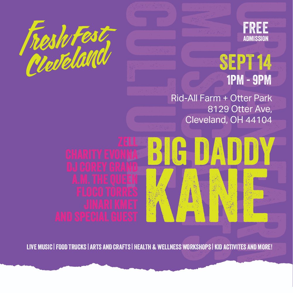 CityofCleveland's tweet photo. Cleveland, don’t miss @FreshFestCLE this Saturday! Fresh Fest is a celebration of the arts, urban agriculture, health, wellness, and local food, all while fostering cultural unity! Happening at Rid-All Farm and Otter Park in the Kinsman neighborhood. https://t.co/VPqoY7o0sK