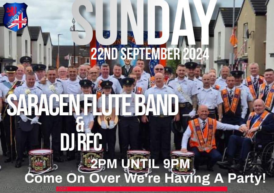 The_Bristol_Bar's tweet photo. Not long now till the Saracen Flute Band hit the Bristol
Live on Sunday 22nd September
2pm till late
Going on this bands last performance you won’t want to miss this one …. they will rock the house for sure !
#saracenfluteband #watp #bristolbanddays #djrfc https://t.co/AkVOTy4G3d