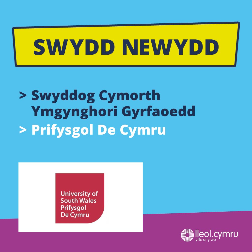 **HYSBYSEB SWYDD NEWYDD**

&gt;&gt; Swyddog Cymorth Ymgynghori Gyrfaoedd
&gt;&gt; Prifysgol De Cymru

Manylion yma &gt;&gt; bit.ly/4gn6Gne