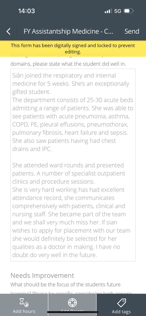 My placement supervisor called me an ‘exceptionally gifted student’ in my sign off feedback 🥺