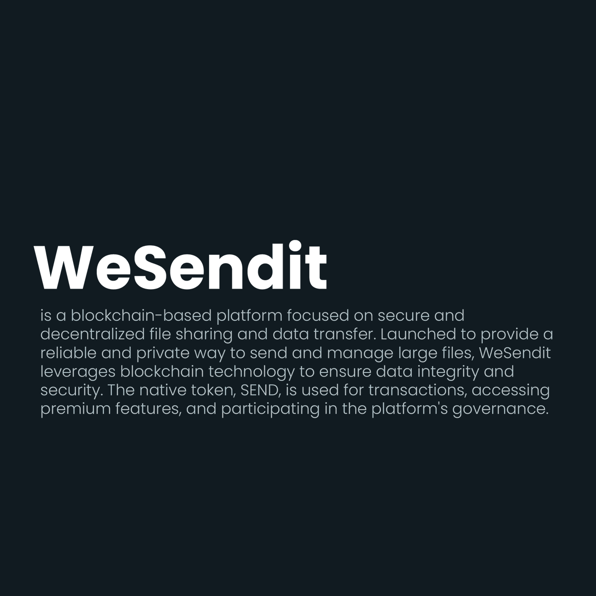 MiningramAI's tweet photo. WeSendit (WSI) is now listed on Miningram.
#WeSendit #WSI #Crypto #Blockchain #Miningram https://t.co/kIz4SkwniA