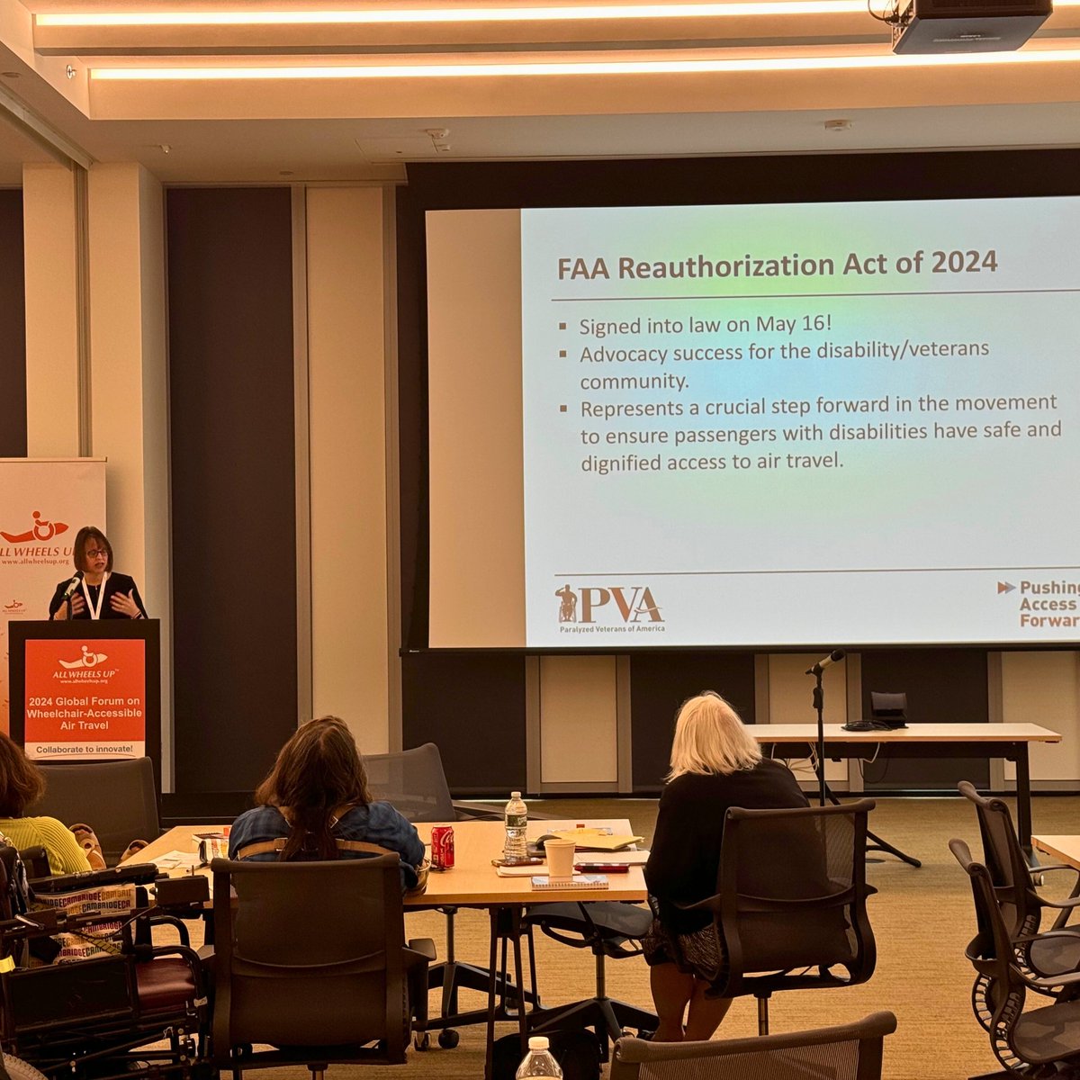 Wheels up! ✈️

PVA's Heather Ansley joined <a href="/USDOT/">U.S. Department of Transportation</a>'s Kelly Buckland and Livaughn Chapman at <a href="/allwheelsup/">All Wheels Up ♿✈</a>'s Global Forum to discuss 2024 FAA Reauthorization disability provisions.

Check out our #Accessible #AirTravel tips, tools, and resources: pva.org/airtravel.