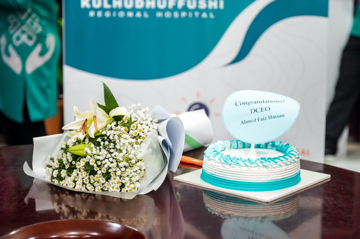 KRHmv's tweet photo. After a welcome ceremony at Alimas Maalam, Deputy Chief Executive Officer Mr. Ahmed Faiz Hassan had a brief meeting with the team. At the ceremony, a special token of appreciation was also presented to Mr. Ahmed Faiz Hassan for his valuable services to Kulhudhuffushi Regional Hospital over the past 16 years.

@MoHmv 
@governmentmv 
@presidencymv