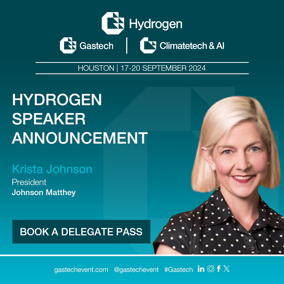 Krista Johnson, President at <a href="/Johnson_Matthey/">Johnson Matthey</a>, will be speaking at the Gastech Hydrogen Strategic Conference Program. She will join an expert panel to explore ‘Powering decarbonization with hydrogen’.

Gastech Hydrogen Strategic Conference Program will deliver key insights into