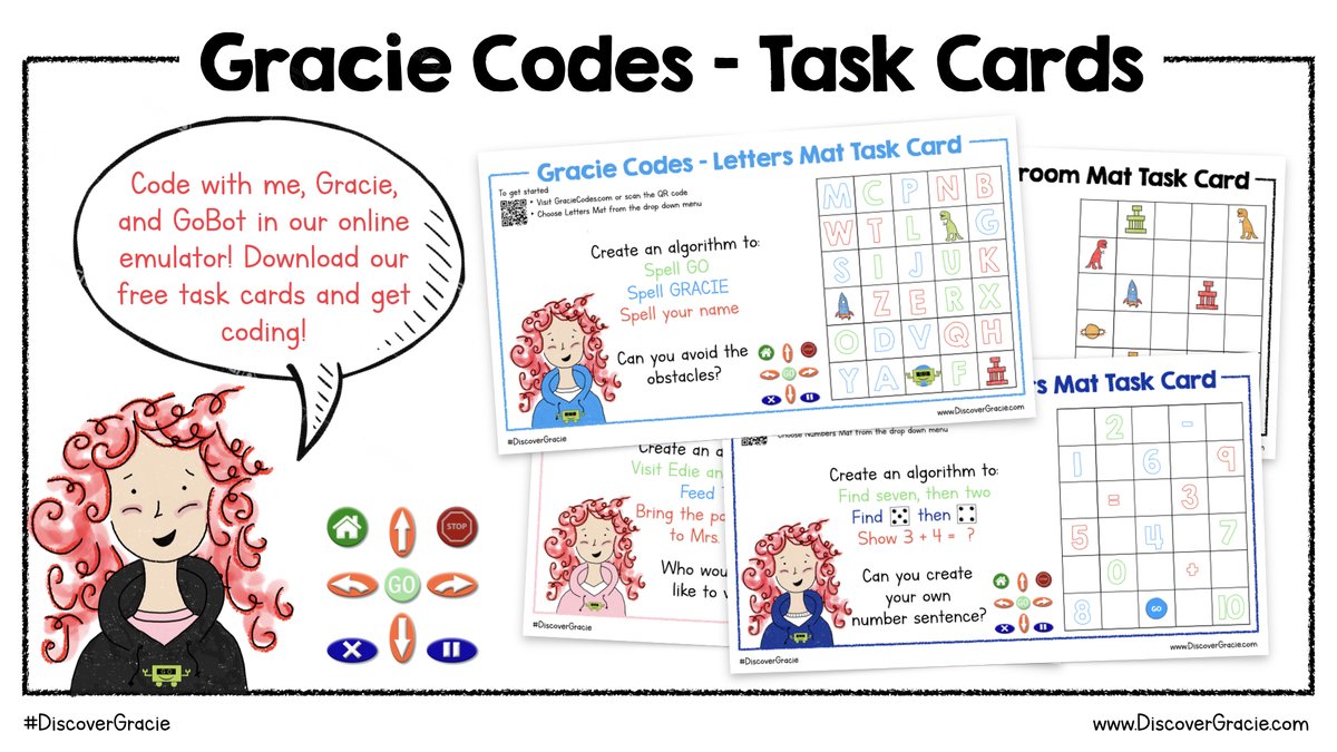 McMenemyTweets's tweet image. 💡🔍 Explore the world of code with ease at GracieCodes.com! Gracie's online emulator lets you build, run, and debug algorithms directly in your browser. Perfect for our youngest computer programmers!🌐✨
Visit discovergracie.com/resources/ for FREE task cards.
#CodeWithEase…