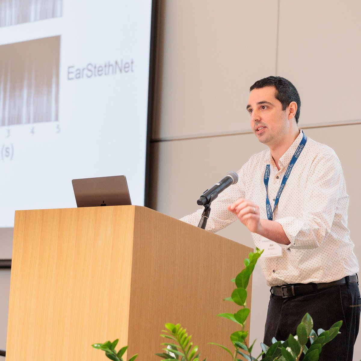 HCI researcher Alex Mariakakis outlined how ubiquitous technologies like smartphones and wearables can augment traditional health care workflows by increasing the access people have to health-monitoring tools in areas of cardiac, respiratory and menstrual health.