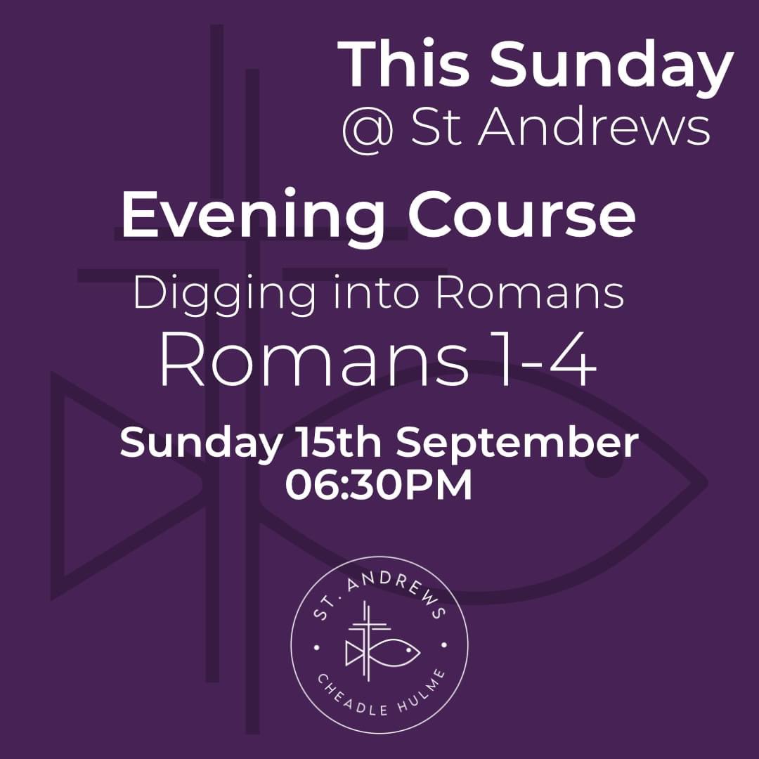 This weekend in our morning service we are looking at Nehemiah 1:1-4. In the Evening we are starting our evening course in Romans 1-4. All are welcome at 10:30am &amp; 6:30pm.