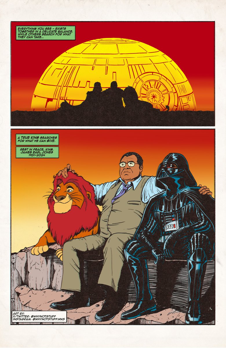 WhyNotStuff's tweet image. For the last couple of days, every thought I been having, I could hear it in James Earl Jones voice. So I finally decided to pick up the pen again. We will miss you dearly, King.