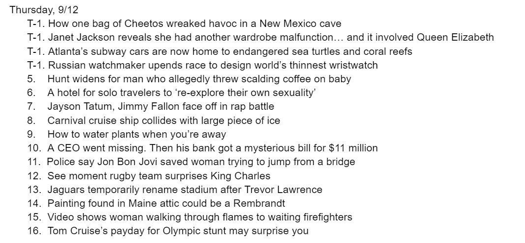 CNNHoTD's tweet photo. I need two movies made ASAP:
1. a bag of Cheetos wreaking havoc in a New Mexico cave
2. the race to design the world's thinnest wristwatch https://t.co/5Wb7N20MQ7