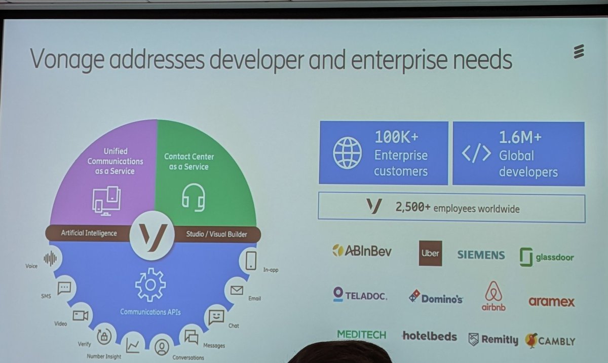 bobodtech's tweet photo. Though not everyone may realize it, @ericsson now owns @Vonage and it's capabilities and APIs were part of what inspired the news today about the Network APIs. #EricssonAnalystEvent https://t.co/FlqTi3Gdx2