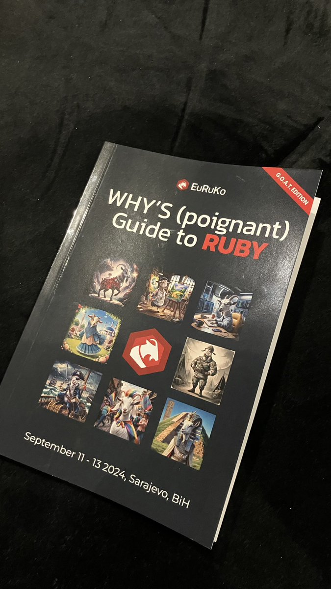 viktorianer4's tweet photo. Are we still at EuRuKo? The DJ (Obie Fernandez) is on fire! 🔥 The party has started 😇🎧
PS: I got my hands on one of the only 50 printed copies of the "WHY'S (poignant) Guide to Ruby" book! 😳✌🏼❤️🔥
What a day, what a night!
#EuRuKo2024 #RubyOnRails #PartyTime #Whyday https://t.co/1yVGVOmu9T