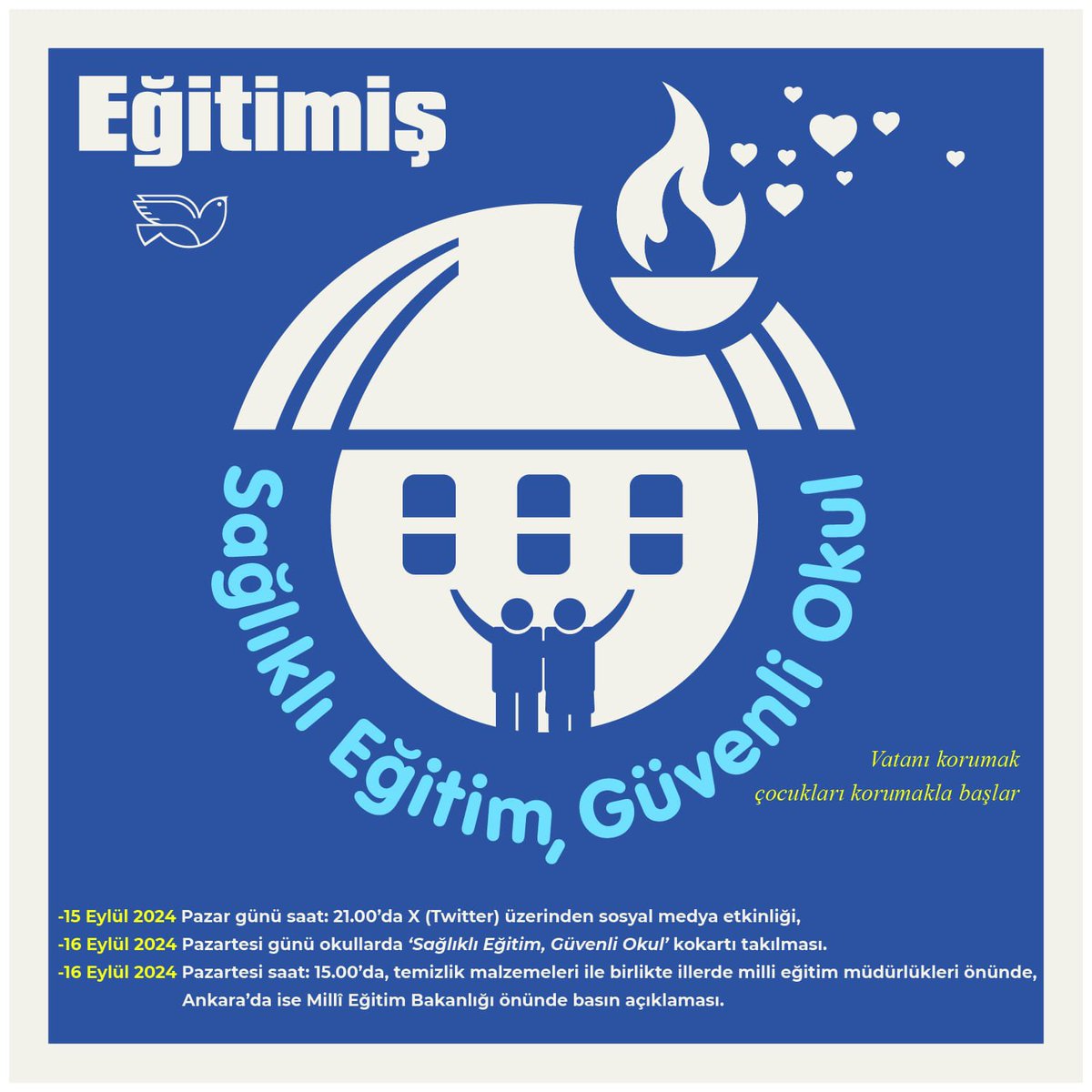 SAĞLIKLI EĞİTİM GÜVENLİ OKUL İÇİN EYLEMDEYİZ 

Eğitim sistemimiz, iktidarın yanlış politikaları ve Milli Eğitim Bakanlığı’nın ihmalkar tutumu nedeniyle alarm vermektedir. 

19,9 milyon öğrencinin eğitim öğretim yılına başladığı bu dönemde, okullarımızda temizlik ve güvenlik