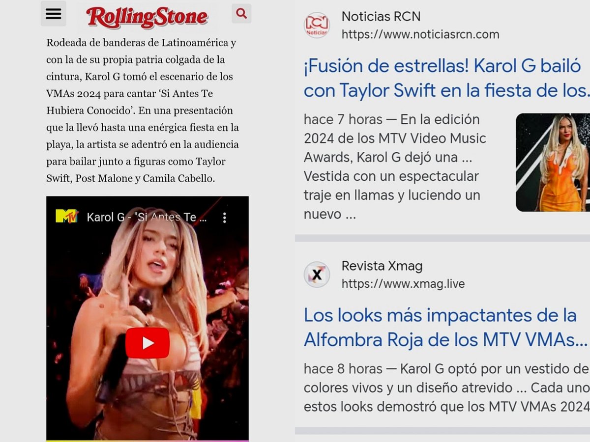 GteamCRC's tweet photo. La reina @karolg arrasando en los titulares de todas las revistas. Todas la clasifican entre los mejores vestidos de la alfombra de los #VMAs 🫶🏼🧡🧡🔥🔥 #KarolGVMAs #bestoutfit https://t.co/UEDDqkskkA