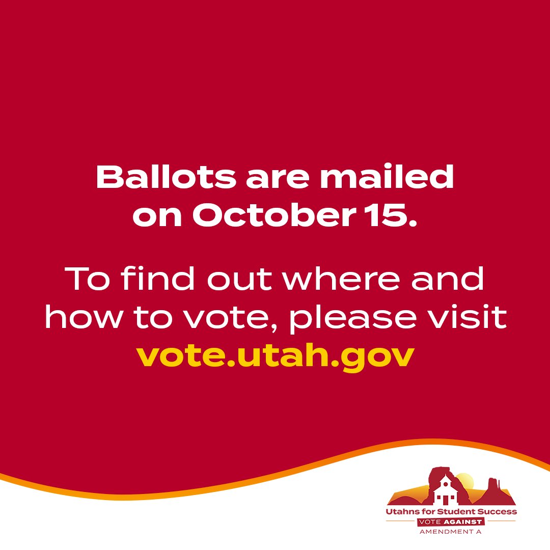 myuea's tweet photo. The Utah Education Association urges all Utahns to vote AGAINST Amendment A, which is another power grab by state politicians.

Amendment A would take funding from public schools to funnel to unaccountable, private religious school vouchers and politician pet projects. https://t.co/OBHIwz0Lze