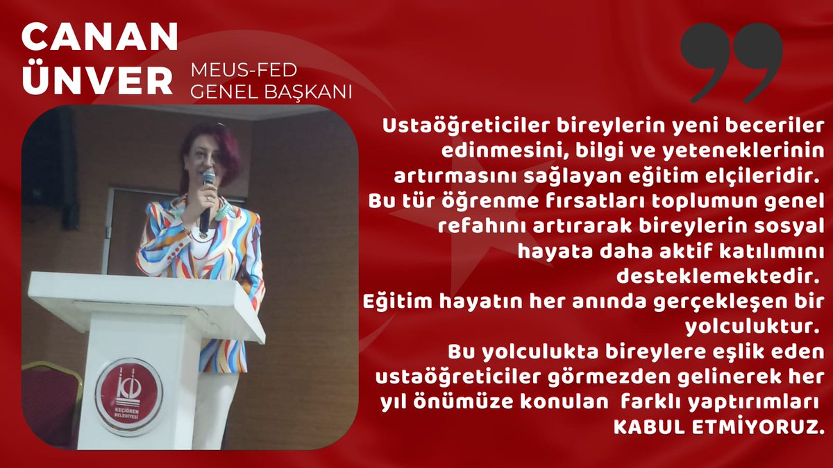 Milli Eğitim Bakanlığı çatısı altında çalıyan, 657'ye tabi olupta 657 'nin hiçbir hakkından faydalanamayan eğitimcilere USTA ÖĞRETİCİ DENİR.
ÇOK YAZIK!!!
#KOTAYAhayırUSTAÖĞRETİCİmağdur
<a href="/RTErdogan/">Recep Tayyip Erdoğan</a> 
<a href="/dbdevletbahceli/">Devlet Bahçeli</a> 
<a href="/TBMMresmi/">TBMM</a> 
<a href="/EmineErdogan/">Emine Erdoğan</a>
<a href="/HMBakanligi/">T.C. Hazine ve Maliye Bakanlığı</a> 
<a href="/csgbakanligi/">T.C. Çalışma ve Sosyal Güvenlik Bakanlığı</a>
<a href="/mebhbogm/">MEB Hayat Boyu Öğrenme Genel Müdürlüğü</a>