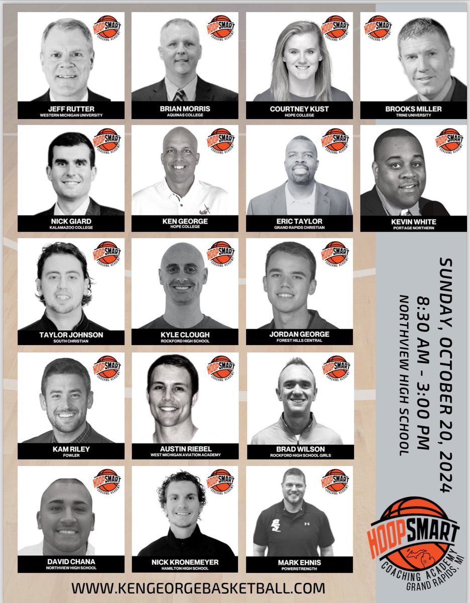 Here’s the full HoopSmart Coaching Academy 2024 Line-up. We're looking forward to hearing from all of these incredible coaches on Oct 20th at our 6th Annual HoopSmart Coaching Academy. We've had a lot of coaches registering this week - can't wait to see you there!