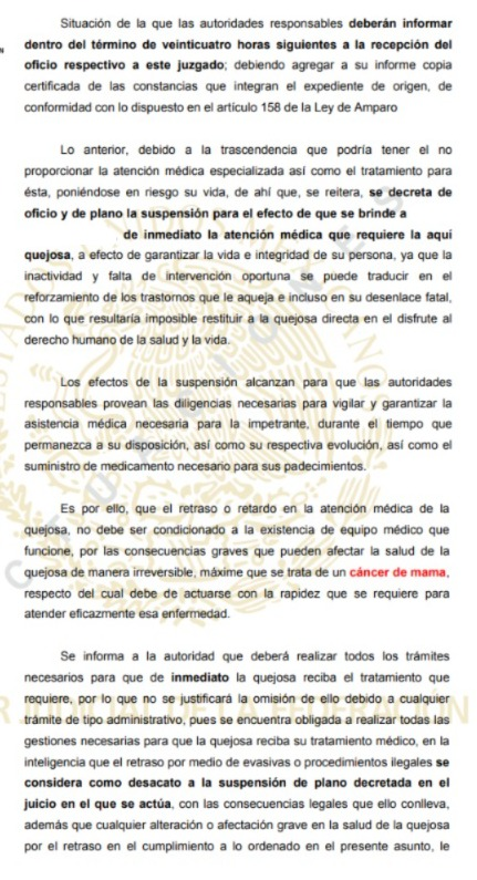 JusticiavsC's tweet photo. Paciente con Cáncer de Mama pide ayuda a Juez Federal para que le apliquen su Radioterapia, evidenciando la falta de insumos en Instituciones de Salud Públicas.

En pleno paro de labores del PJF, se ordenó al IMSS que brinde a paciente de BC, los tratamientos proteger su vida. https://t.co/snzQK4n6wz
