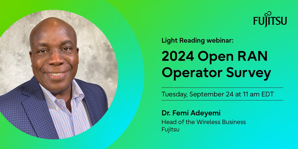 1FinityInc's tweet image. Get results from Heavy Reading’s 2024 #OpenRAN Operator Survey. Experts like Dr. Femi Adeyemi will review topics including:

1️⃣ Expectations for live deployments – where will the industry be at the end of 2025?
2️⃣ Health and vitality of the #Multivendor RAN ecosystem
3️⃣