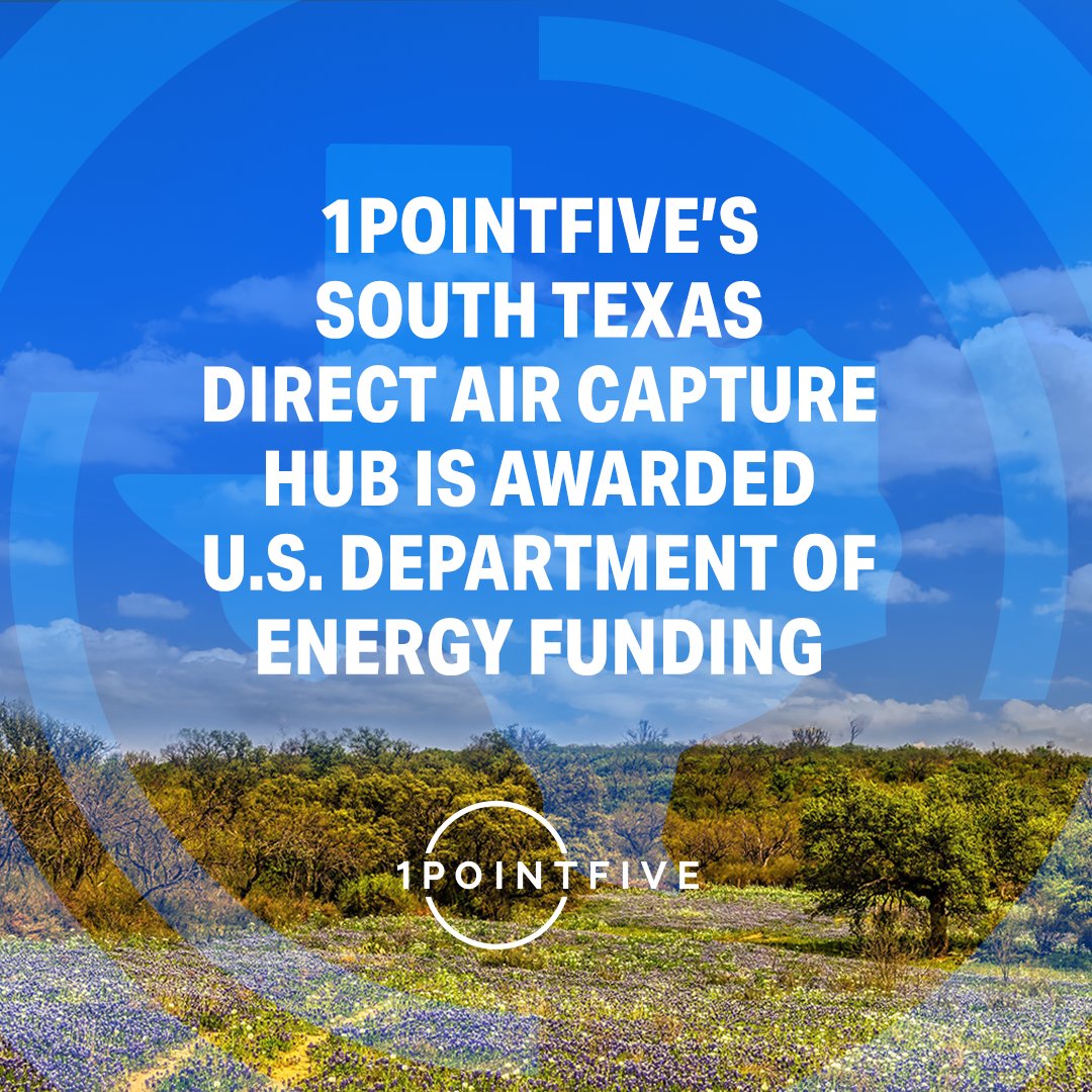 1PointFive (@1pointfive_) on Twitter photo We're excited to announce this milestone on our journey to develop DAC at climate relevant scale. We believe this award from <a href="/ENERGY/">U.S. Department of Energy</a> further positions DAC as a vital carbon removal technology. We look forward to making a difference in South Texas. 1pointfive.com/news/1pointfiv… We're excited to announce this milestone on our journey to develop DAC at climate relevant scale. We believe this award from <a href="/ENERGY/">U.S. Department of Energy</a> further positions DAC as a vital carbon removal technology. We look forward to making a difference in South Texas. 1pointfive.com/news/1pointfiv…