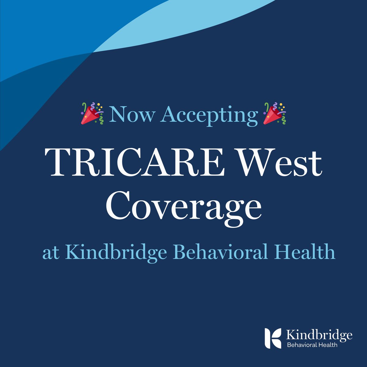 kindbridge's tweet photo. π Exciting news: Kindbridge Behavioral Health is now accepting TRICARE West coverage for all active and retired military personnel and their families!
#MilitaryFamilies #TRICAREWest #KindbridgeCares #MentalHealthServices #SupportingOurTroops https://t.co/gZwJP8FbXg
