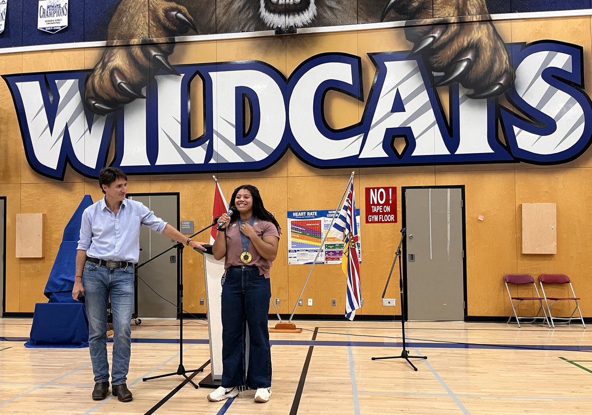 A special day at McMath as Olympic gold medalist and alumni Camryn Rogers returned to the school with Prime Minister Justin Trudeau! <a href="/RAMcMath/">RA McMath</a>