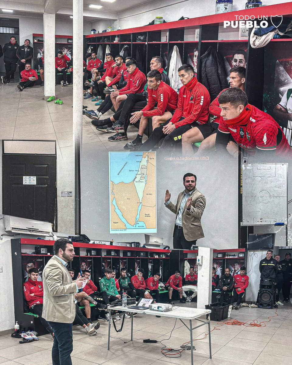 Previo al entrenamiento de esta mañana, nuestros jugadores recibieron una charla sobre lo que está ocurriendo en Palestina y la relevancia del club en la diáspora 🌎 Informarse es deber de todos. No seamos cómplices del genocidio contra del pueblo palestino ❌

#TodoUnPueblo 🇵🇸