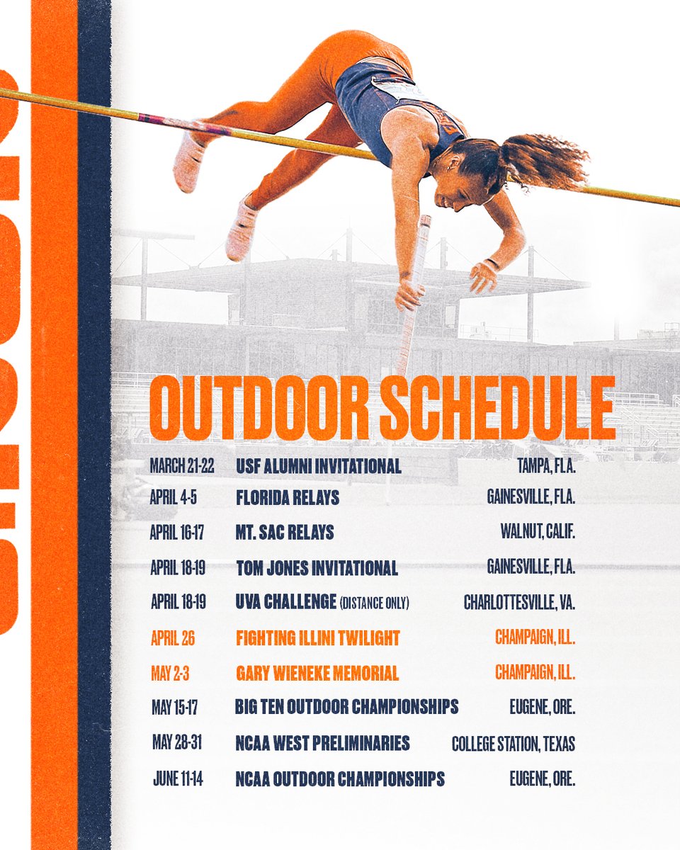 Get ready to see the Orange and Blue track and field crew in 2025 📆

Release: ow.ly/I9Lb50Tmobz

#Illini I #HTTO I #WhyNotILL I <a href="/AyoKamm31/">₭₳₥ ₲₳ⱤⱤɆ₮₮</a> I <a href="/toriana_thomas/">Tori</a>