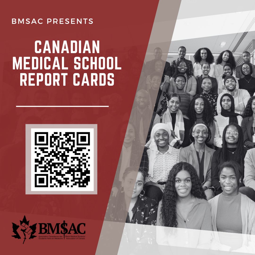 We’re excited to support @BMSAC_Canada’s assessment of the 17 Faculties of Medicine in response to the 2020 Calls to Action on anti-Black racism. Scan the QR code to view the report cards and see where progress has been made. #BMSAC #CFMS #MedicalEducation #AntiRacism #EDI
