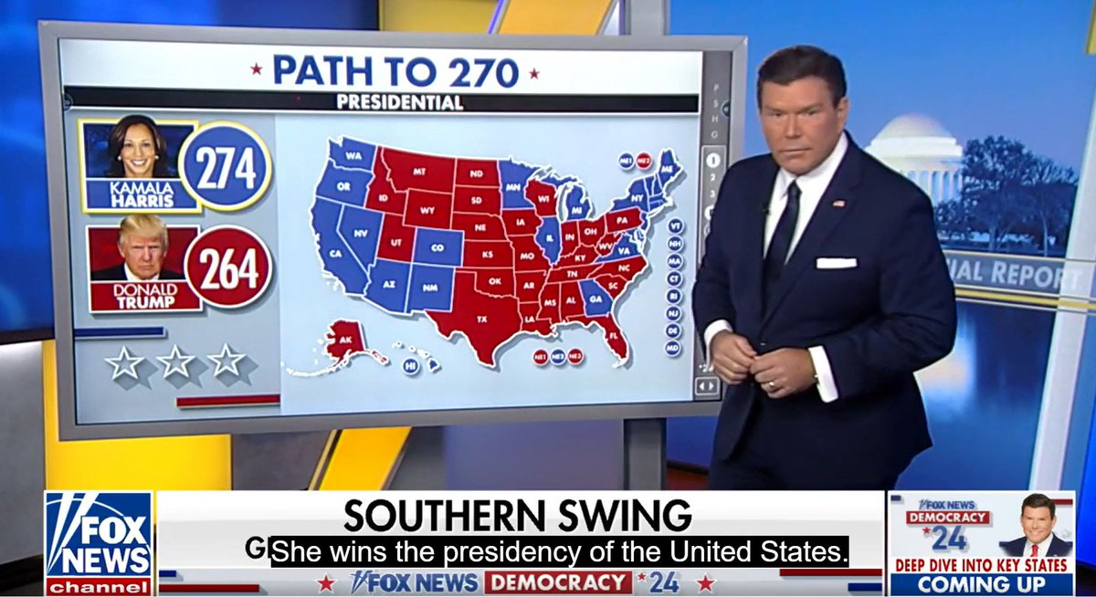 When even <a href="/FoxNews/">Fox News</a>  projects Kamala Harris' victory, you know Trump is in trouble!