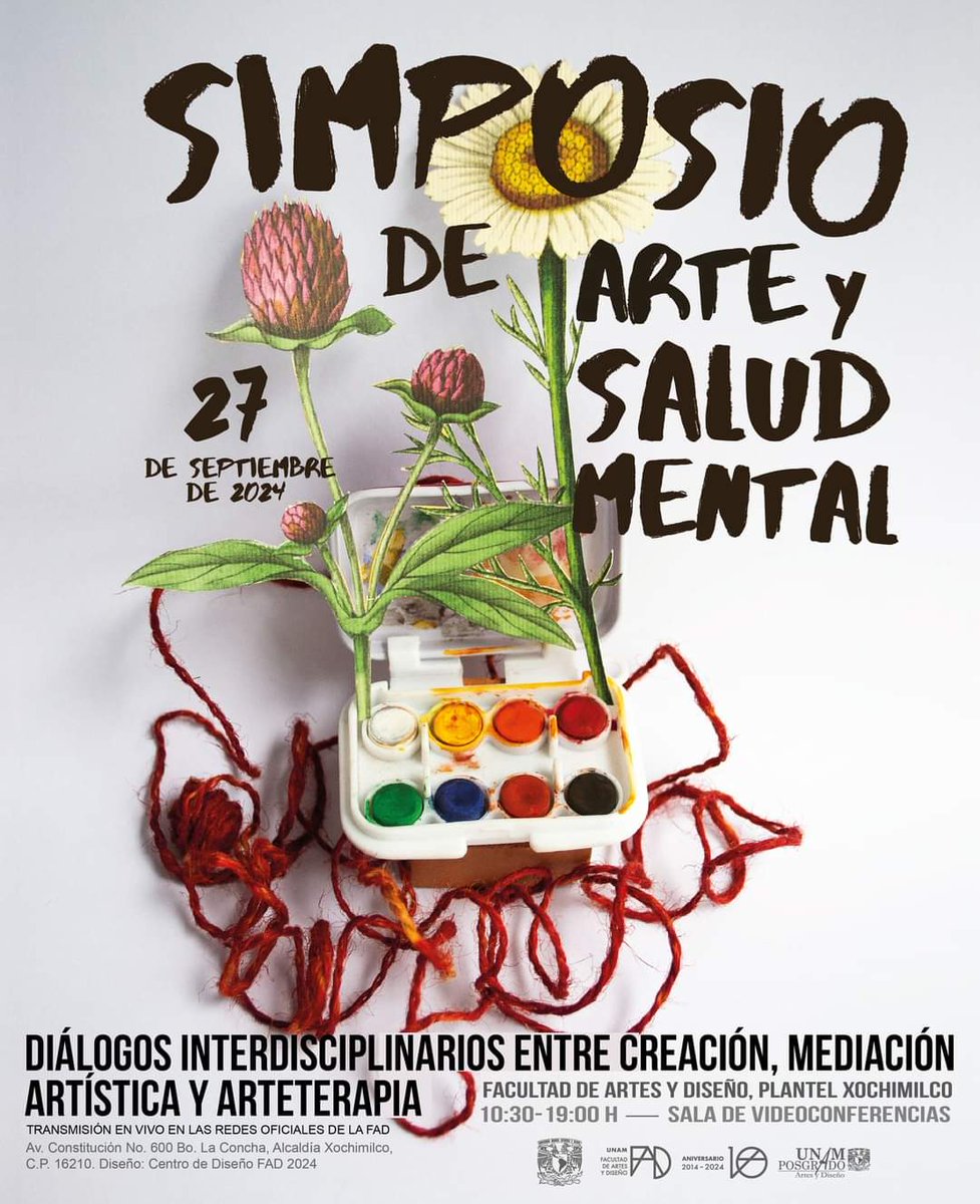 David_RT1998's tweet photo. Con mucha emoción les comparto que estaré participando en el Simposio de Arte y Salud Mental, organizado por la Mtra. Mariana Romero en la @UNAMFAD

Allá nos encontramos para dialogar sobre la importancia de las prácticas artísticas en el abordaje de problemáticas psico-sociales https://t.co/n9m3XWtwLj