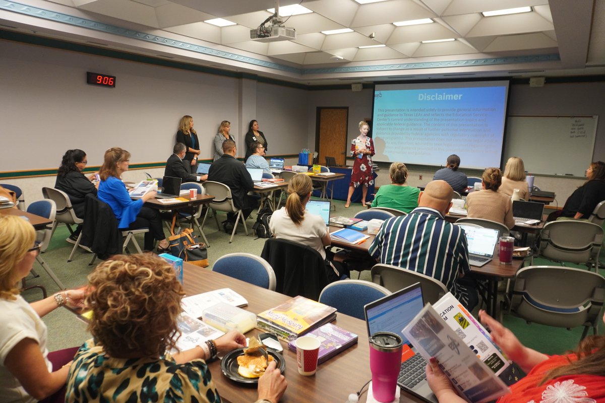 ESCRegion2's tweet photo. 📢 Education Service Center, Region 2 State and Federal Programs Partnership Meeting was held today! Presenters focused on Best Practices in PEIMS Coding. Accurate coding is crucial for operational efficiency and funding. Contact statefed@esc2.net for more info. #ESC2Excellence https://t.co/sZ3X1qViqG