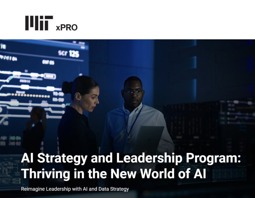 Dr. Amanda Fetch (@manda_analytics) on Twitter photo Excited for my new role as a Learning Facilitator for <a href="/MIT/">Massachusetts Institute of Technology (MIT)</a> and <a href="/MITxCourses/">MITx Courses</a> (MITxPRO) through Emeritus “AI Strategy and Leadership Program”! #mit #mitxpro #emeritus #ai #aiinnovation #aistrategy #executiveeducation executive-ed.xpro.mit.edu/ai-strategy-an… Excited for my new role as a Learning Facilitator for <a href="/MIT/">Massachusetts Institute of Technology (MIT)</a> and <a href="/MITxCourses/">MITx Courses</a> (MITxPRO) through Emeritus “AI Strategy and Leadership Program”! #mit #mitxpro #emeritus #ai #aiinnovation #aistrategy #executiveeducation executive-ed.xpro.mit.edu/ai-strategy-an…