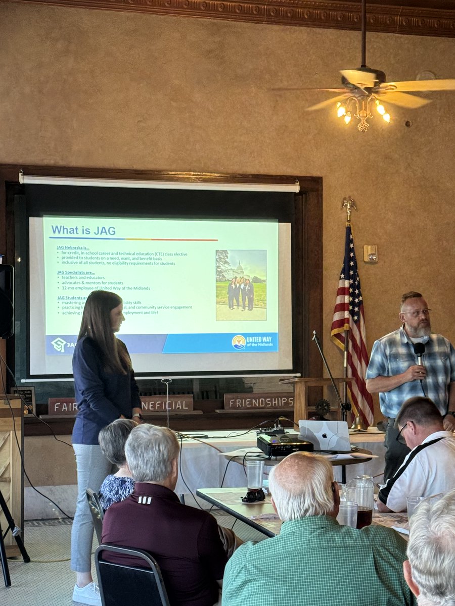 HoldregeDusters's tweet image. Mrs. Kennedy Burns and Mr. Charles McGreer did a very informative and interesting presentation about HPS’s new JAG program for the Holdrege Rotary.

More information about JAG Nebraska can be found here: jagnebraska.org .