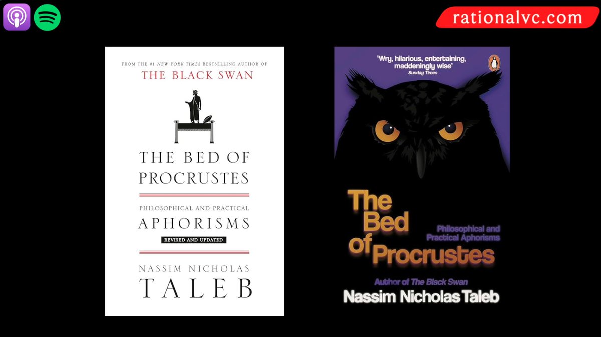 Rational VC Podcast (@rationalvc) on Twitter photo ๐จNEW PODCAST OUT, <a href="/rationalvc/">Rational VC Podcast</a> THE BED OF PROCRUSTES, EP #54
Rare guest ep to wrap up 14 hrs of Incerto content, only right to be joined by the 2 biggest Incerto practitioners we know: <a href="/dvassallo/">Daniel Vassallo</a> + <a href="/sebs_tweets/">Sebastian David Lees</a> of <a href="/FatTonysPodcast/">Fat Tony's</a>. cc <a href="/nntaleb/">Nassim Nicholas Taleb</a>. L inks below for audio/video ๐จNEW PODCAST OUT, <a href="/rationalvc/">Rational VC Podcast</a> THE BED OF PROCRUSTES, EP #54
Rare guest ep to wrap up 14 hrs of Incerto content, only right to be joined by the 2 biggest Incerto practitioners we know: <a href="/dvassallo/">Daniel Vassallo</a> + <a href="/sebs_tweets/">Sebastian David Lees</a> of <a href="/FatTonysPodcast/">Fat Tony's</a>. cc <a href="/nntaleb/">Nassim Nicholas Taleb</a>. L inks below for audio/video
