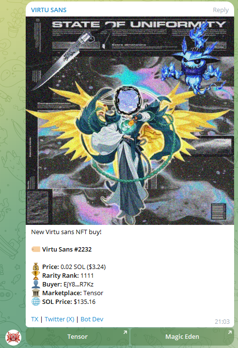 potihp's tweet photo. BUY BOT FINISHED! 

I will set up for free also to the next collection that needs it.

Then a small fee for that service, 100% will go to sweep and burn @virtusans floor.

Many upcoming things yet! 🫡
