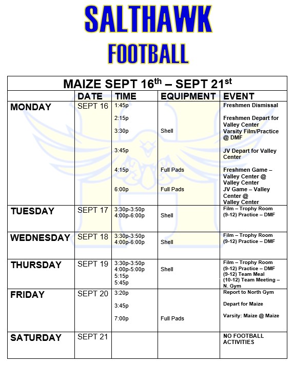 Maize Sept. 16th-21st