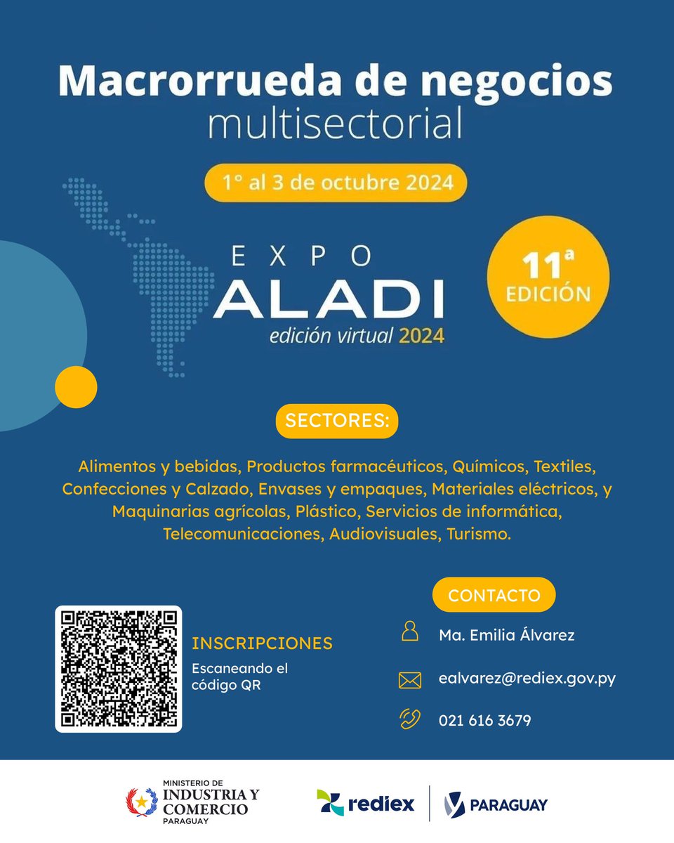 📍Si sos un #importador y estás interesado en nuevos proveedores para tu negocio o si sos un #exportador y te interesa abrir mercado para tus productos, la #Expo #ALADI 2024 es la perfecta oportunidad para negociar con potenciales aliados de la región.