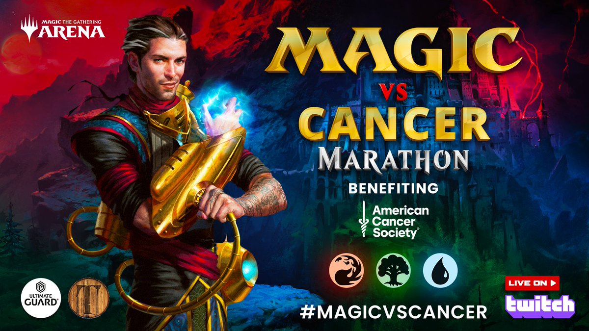 Azoreign_'s tweet photo. TONIGHT I'll be streaming on YouTube (https://t.co/nXf2CL9Hxa) for #magicvscancer to raise money for
@AmericanCancer. At 10PM CST.

Wizards of the Coast &amp; Ultimate Guard put up goodies. Each $5 donation gives 1 ticket for a chance to win Check the comments. See you there! https://t.co/xQWvXQEGaz