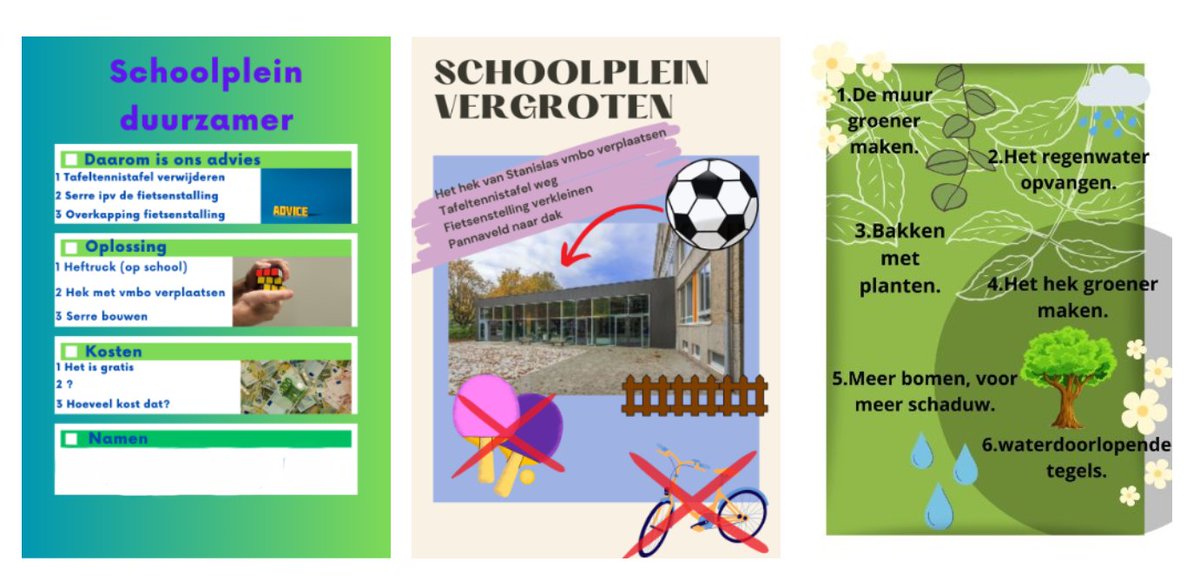 Trots op de leerlingen van @Stanislascollege PRO in Rijswijk! Zij bedachten in een Speaking Minds traject groene oplossingen voor hun schoolplein.💡 Op 10 oktober vieren we de opening van het vernieuwde plein. 🌱 #klimaat #jongerenparticipatie