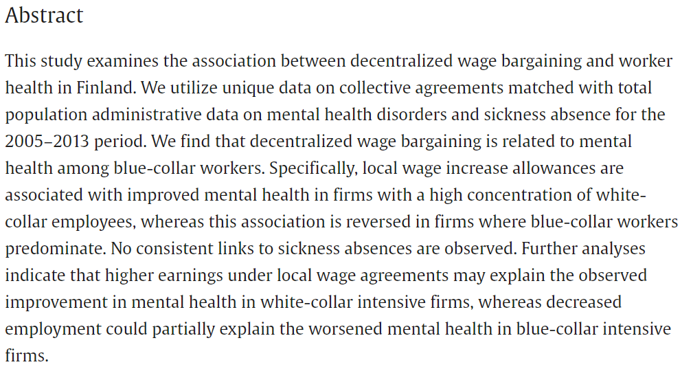 Economics & Human Biology (@econhumbiol) on Twitter photo Just accepted: "Decentralized wage bargaining and health", by Maczulskij (@maczulskij), Haapanen (<a href="/HaapanenMika/">Mika Haapanen</a>), Kauhanen (<a href="/Antti_Kauhanen/">Antti Kauhanen</a>), and Riukula (<a href="/kristariukula/">Krista Riukula</a>). Link: doi.org/10.1016/j.ehb.… Just accepted: "Decentralized wage bargaining and health", by Maczulskij (@maczulskij), Haapanen (<a href="/HaapanenMika/">Mika Haapanen</a>), Kauhanen (<a href="/Antti_Kauhanen/">Antti Kauhanen</a>), and Riukula (<a href="/kristariukula/">Krista Riukula</a>). Link: doi.org/10.1016/j.ehb.…