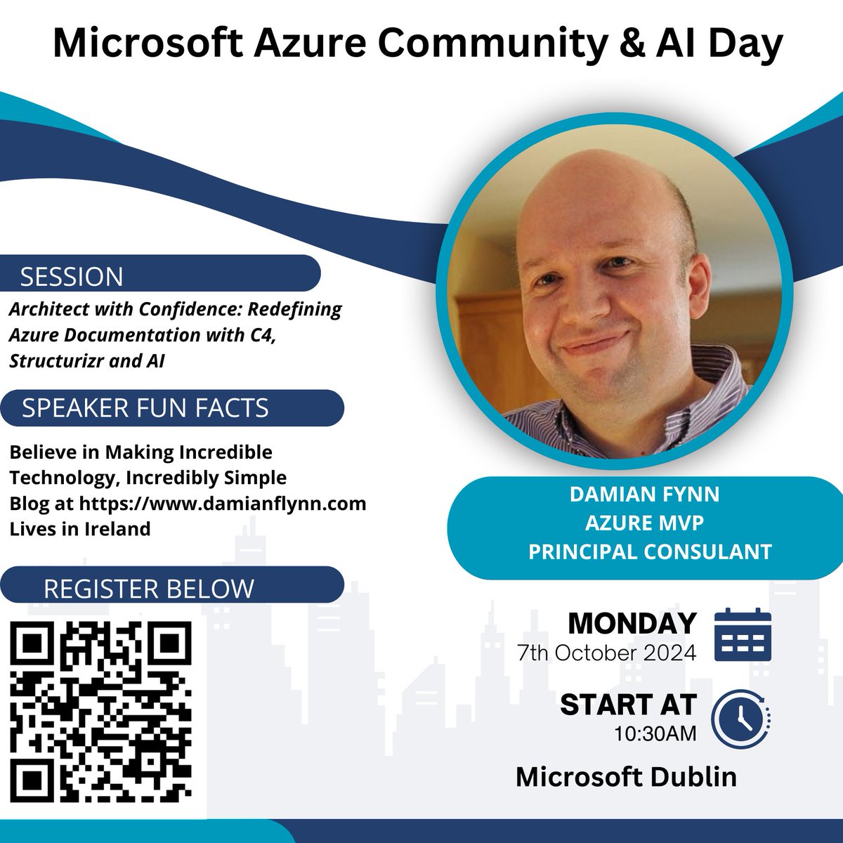 AzureCommUG's tweet image. I would like you to meet @damian_flynn  one of our speakers for the Microsoft Azure Community &amp;amp; AI Day next month at Dublin Ireland. 

Sign up below
meetup.com/microsoft-azur…

#techcommunity #azurecommunity #cloud #ai #microsoft #cloudfamily #communityday #dublin